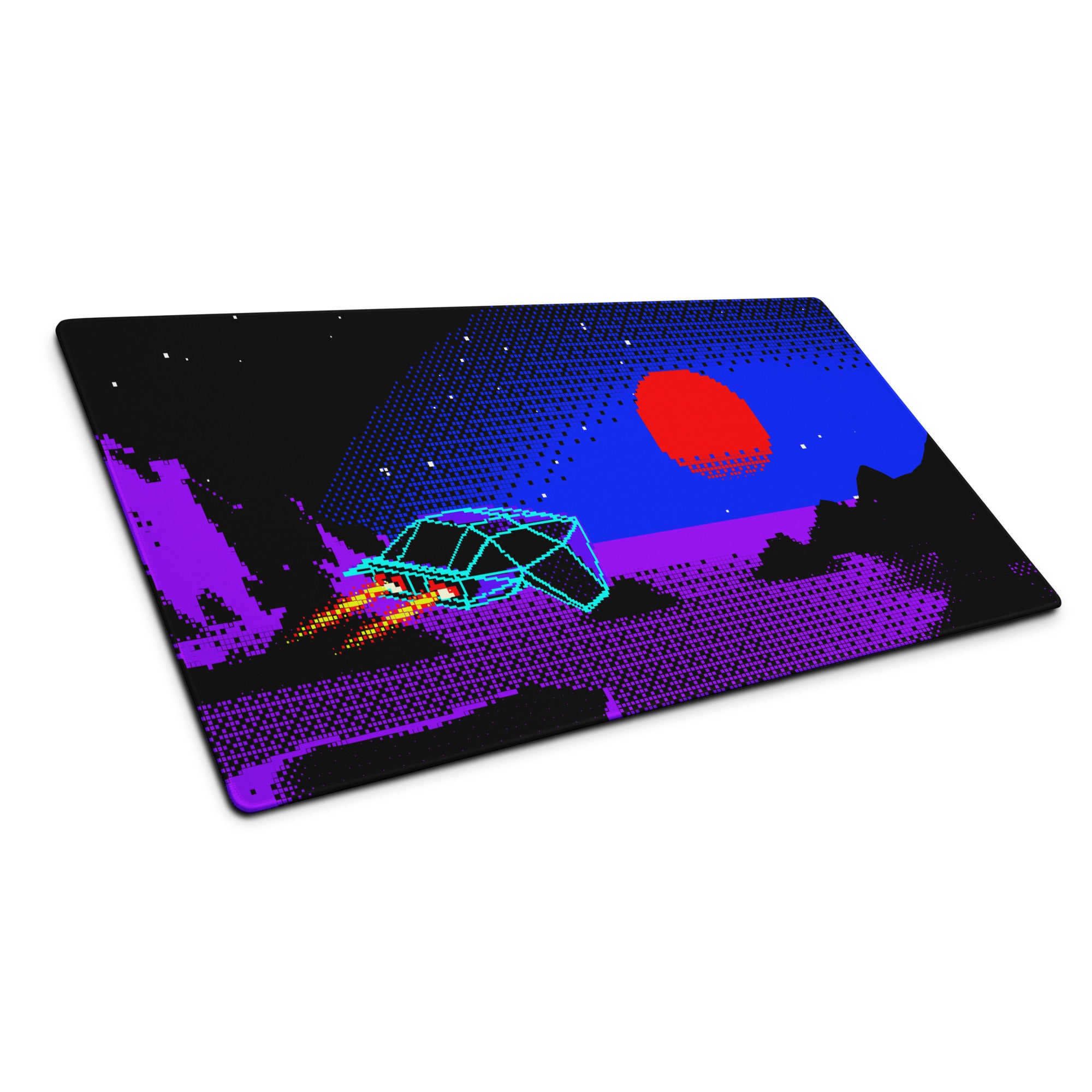 Neon Nightfall Gaming Mouse Pad - Gaming Mouse Pad Black Blue Red Neon Vibrant Mood Cyberpunk Esports Gift Digital Art