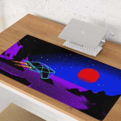 Neon Nightfall Gaming Mouse Pad - Gaming Mouse Pad Black Blue Red Neon Vibrant Mood Cyberpunk Esports Gift Digital Art
