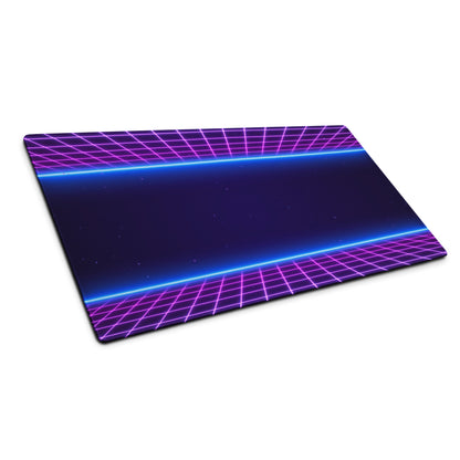 Neon Grid Gaming Mouse Pad - Gaming Mouse Pad Purple Pink Blue Desk Setup Synthwave Mood Energetic Cyberpunk Neon Art