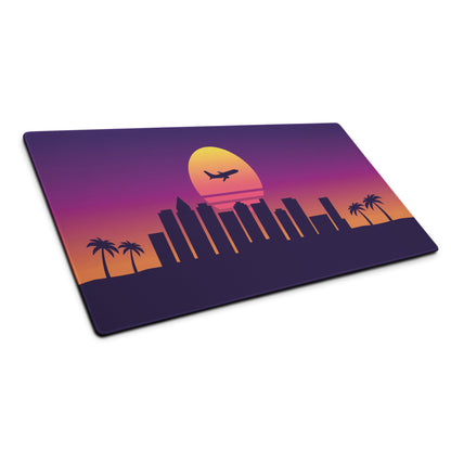 Sunset Skyline Mouse Pad - Gaming Mouse Pad Purple Sunset Desk Setup Cityscape Vibrant Mood Modern Decor Esports Gift