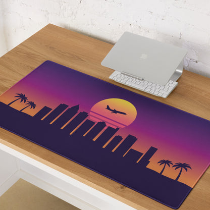 Sunset Skyline Mouse Pad - Gaming Mouse Pad Purple Sunset Desk Setup Cityscape Vibrant Mood Modern Decor Esports Gift