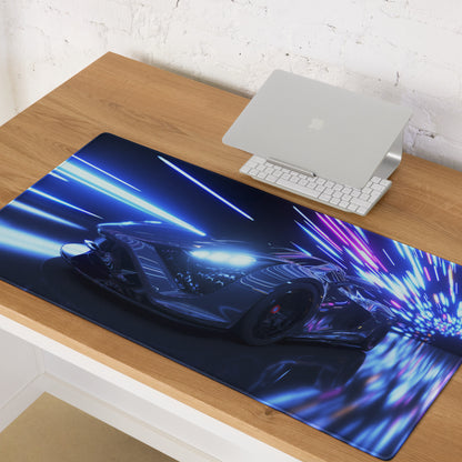 Neon Velocity Mouse Pad - Gaming Mouse Pad Neon Blue Purple Energetic Futuristic Digital Print