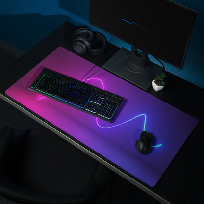 Nebula Neon Gaming Mouse Pad - Gaming Mouse Pad Purple Pink Desk Neon Gradient Mood Neon Cyberpunk RGB Digital Art
