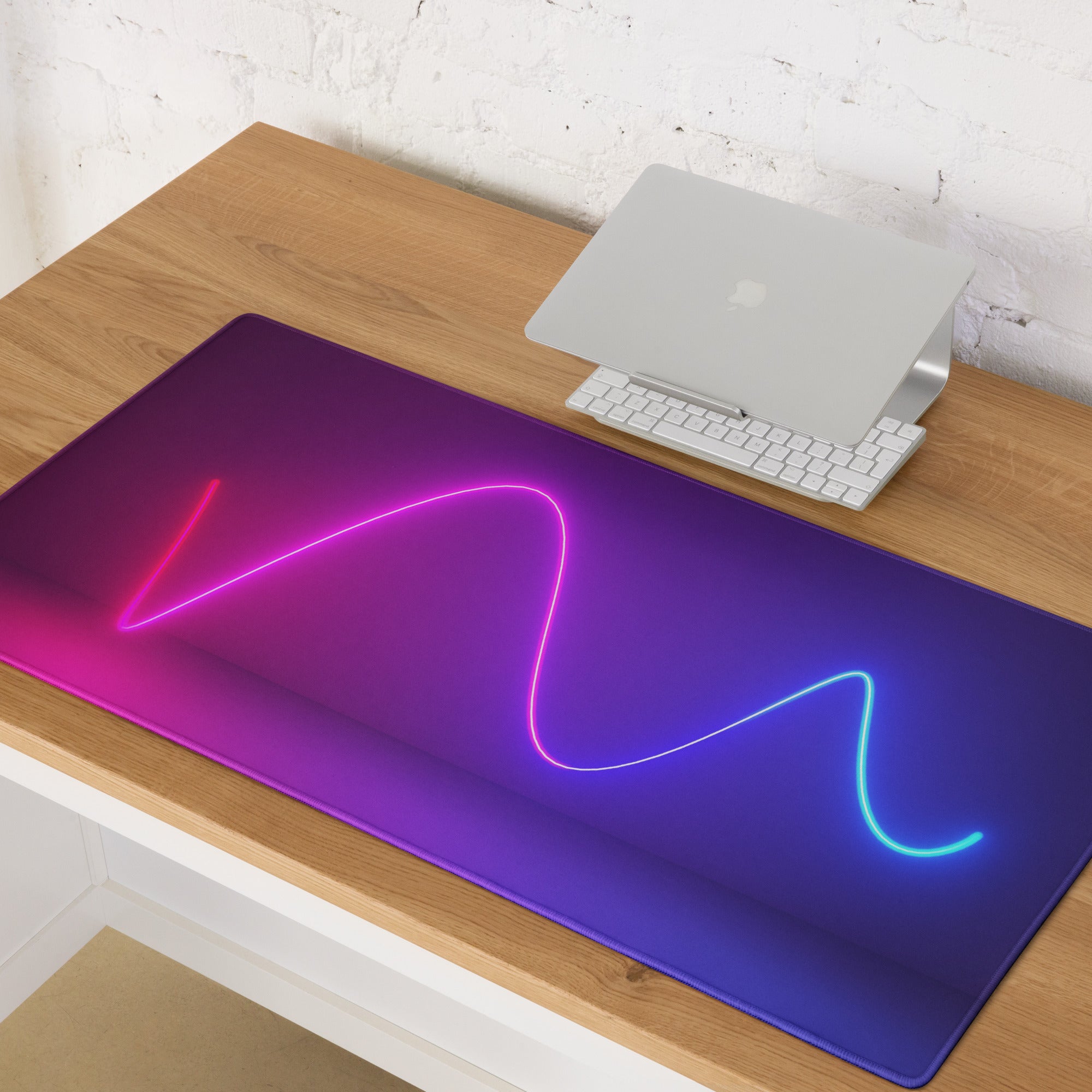 Nebula Neon Gaming Mouse Pad - Gaming Mouse Pad Purple Pink Desk Neon Gradient Mood Neon Cyberpunk RGB Digital Art