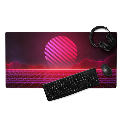 Neon Grid Prism Mouse Pad - Gaming Mouse Pad Neon Pink Desk Cyberpunk Vibrant Mood Cyberpunk Decor Esports Mat