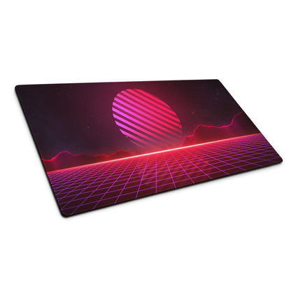 Neon Grid Prism Mouse Pad - Gaming Mouse Pad Neon Pink Desk Cyberpunk Vibrant Mood Cyberpunk Decor Esports Mat