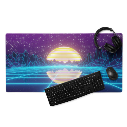Neon Cosmos Gaming Mouse Pad - Gaming Mouse Pad Purple Blue Neon Desktop Setup Synthwave Cyberpunk Style Immersive Mood