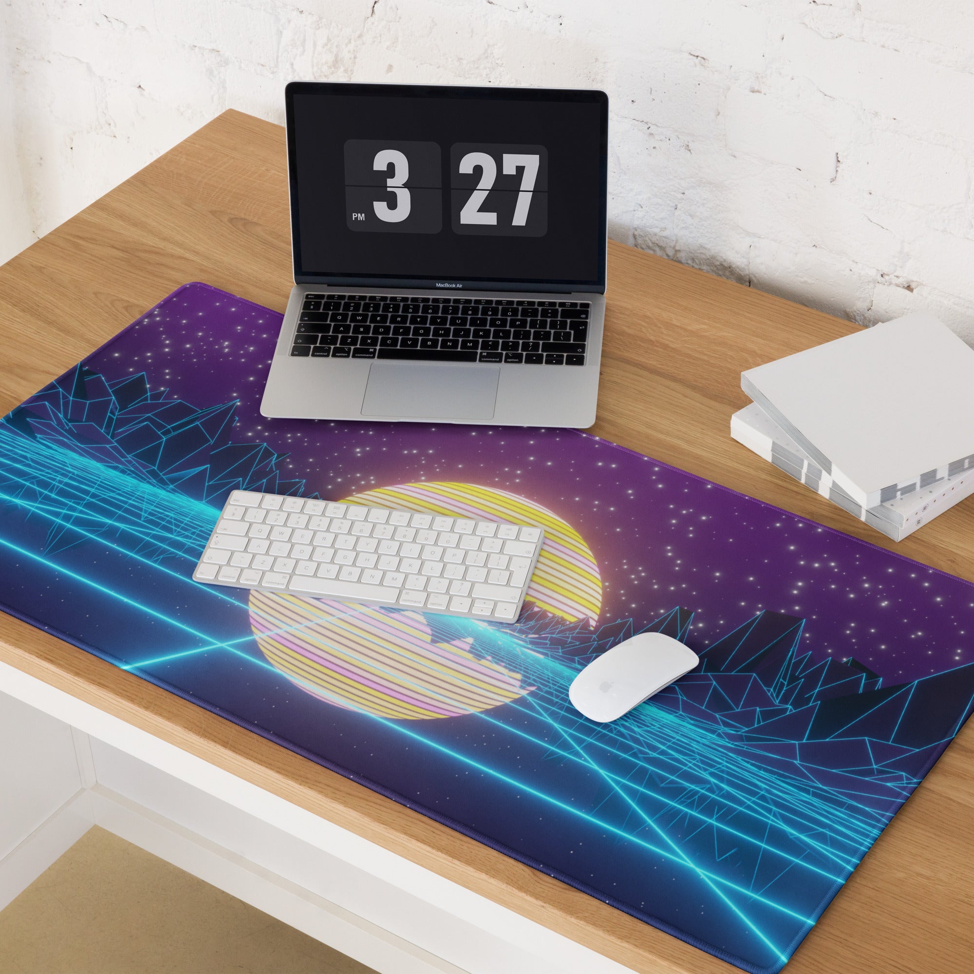 Neon Cosmos Gaming Mouse Pad - Gaming Mouse Pad Purple Blue Neon Desktop Setup Synthwave Cyberpunk Style Immersive Mood