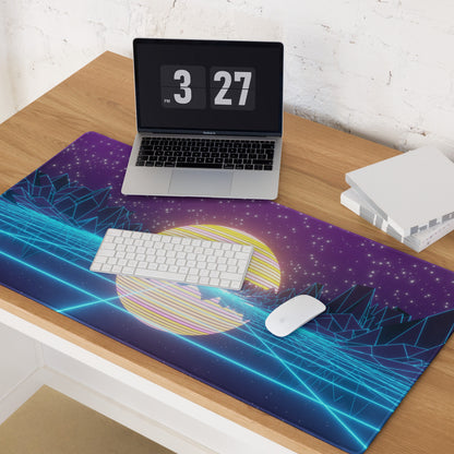 Neon Cosmos Gaming Mouse Pad - Gaming Mouse Pad Purple Blue Neon Desktop Setup Synthwave Cyberpunk Style Immersive Mood