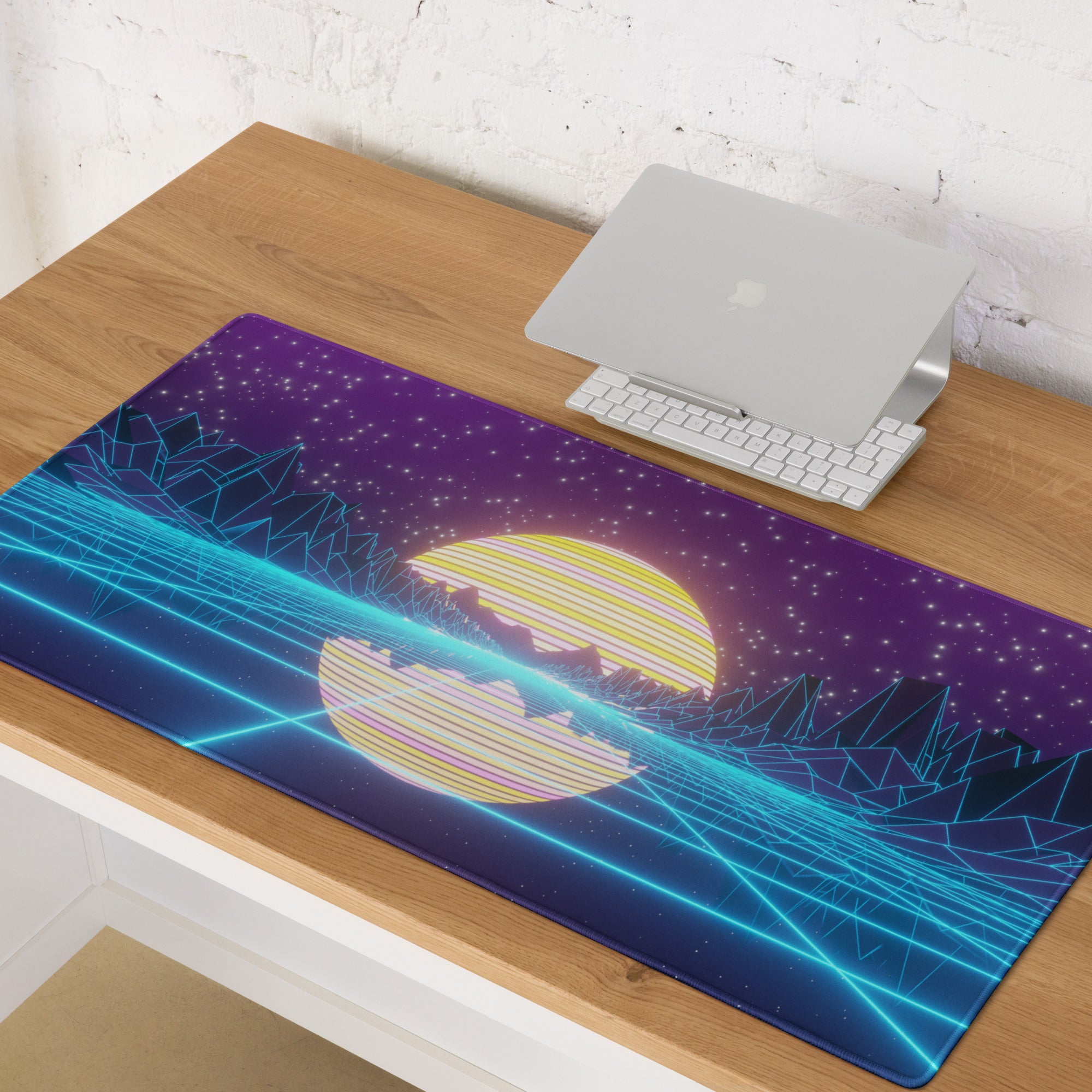 Neon Cosmos Gaming Mouse Pad - Gaming Mouse Pad Purple Blue Neon Desktop Setup Synthwave Cyberpunk Style Immersive Mood