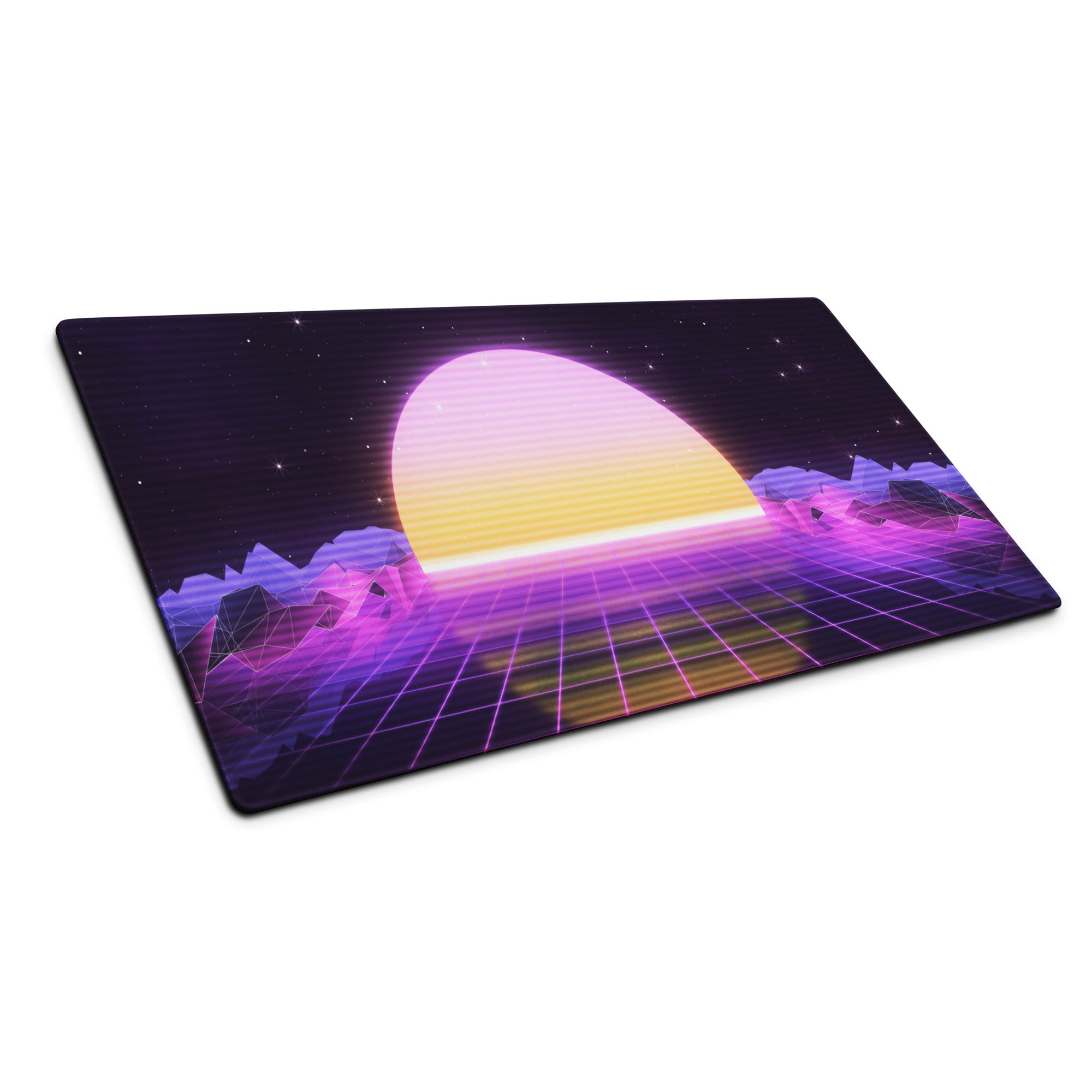 Vaporwave Sunset Gaming Desk Pad - Gaming Pad Purple Pink Desk Setup Vaporwave Dreamy Neon Desk Mat Digital