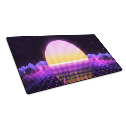 Vaporwave Sunset Gaming Desk Pad - Gaming Pad Purple Pink Desk Setup Vaporwave Dreamy Neon Desk Mat Digital