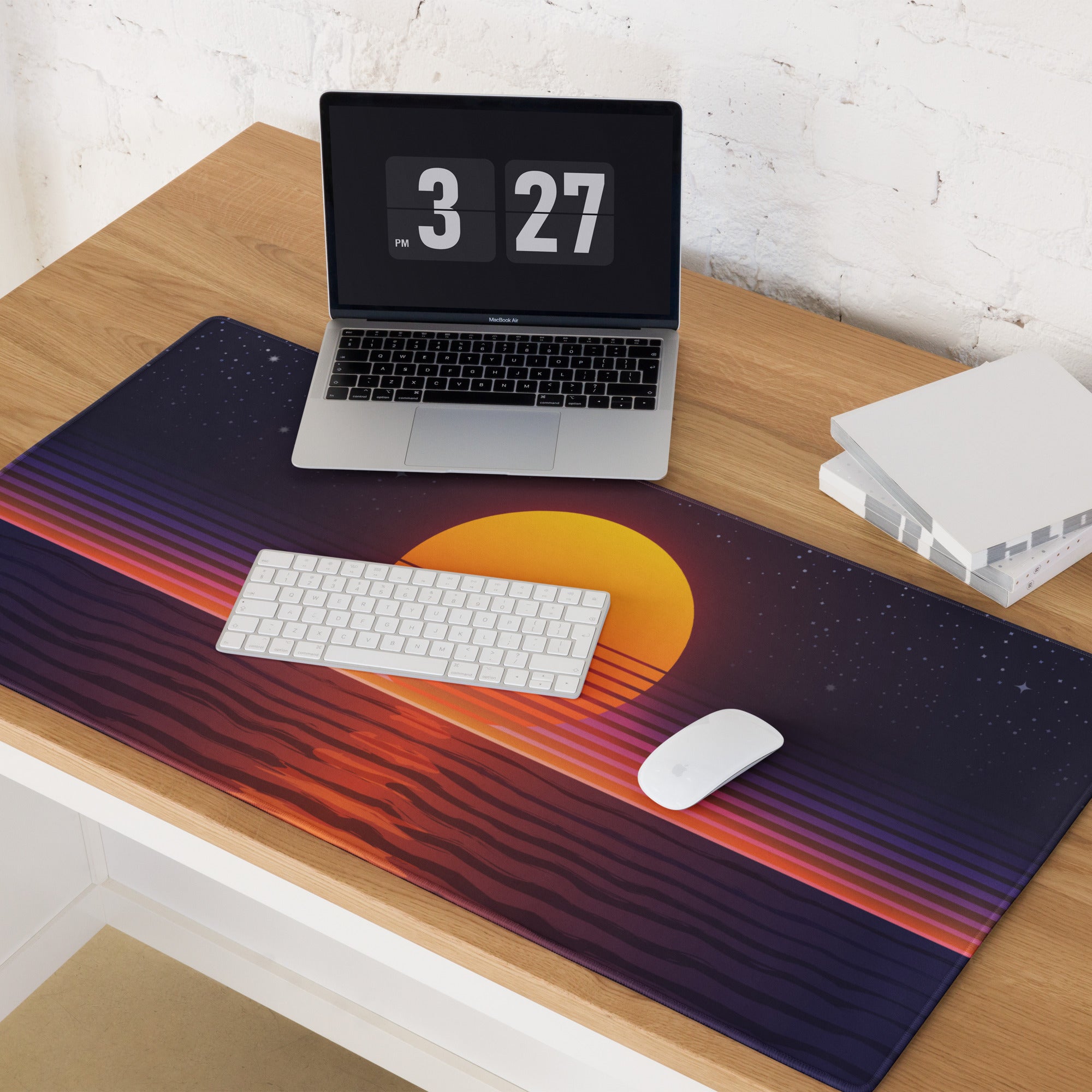 Sunset Starfield Gaming Mouse Pad - Mouse Pad Orange Purple Sunset Desk Neon Mood Vibrant Neon Decor Non Slip