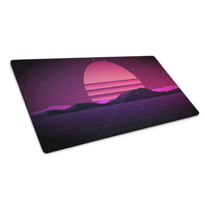 Neon Sunset Gamer Mouse Pad - Mouse Pad Purple Pink Desk Setup Cyberpunk Mood Dreamy Modern Esports Digital Art