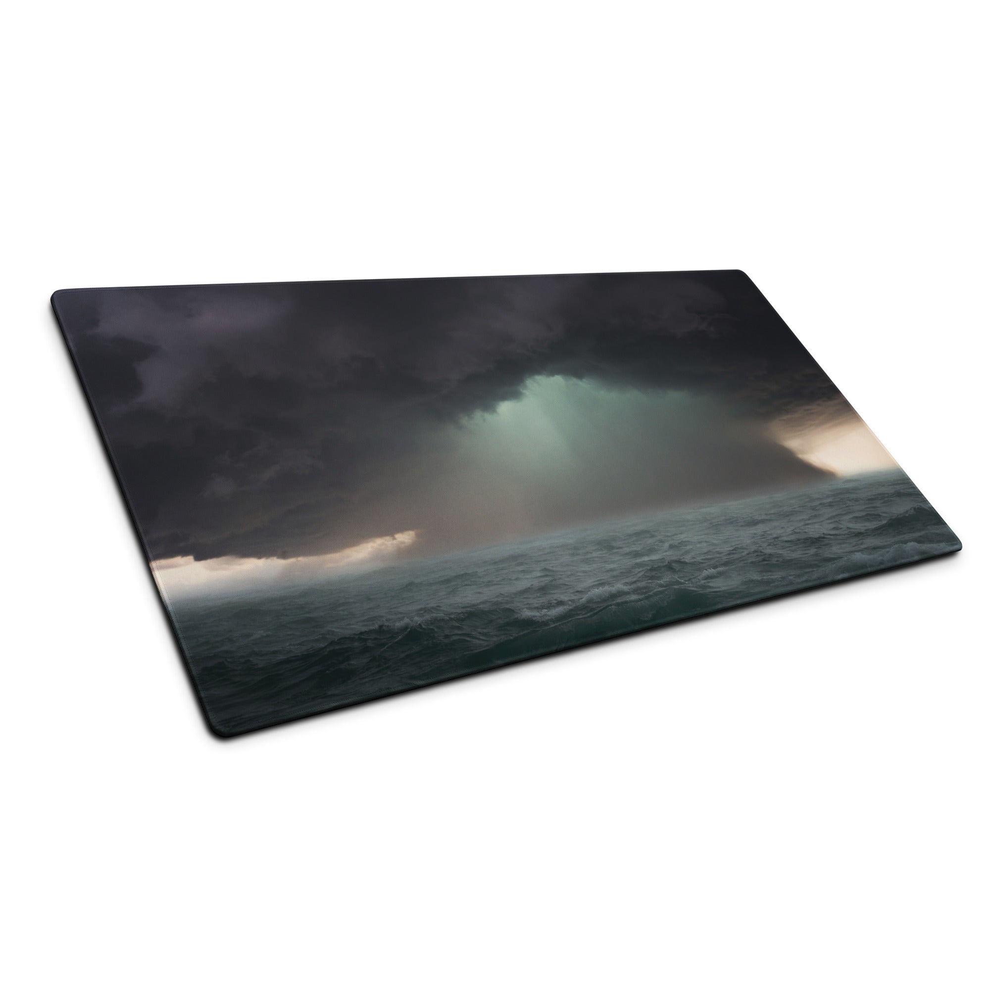 Stormy Ocean Night Gaming Mouse Pad - Gaming Mouse Pad Dark Blue Gray Desk Modern Dramatic Minimalist Decor Matte Print