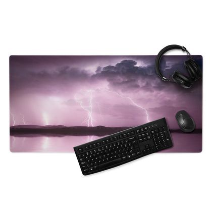Storm Lightning Gaming Mouse Pad - Gaming Mouse Pad Purple Pink Desk Storm Abstract Moody Futuristic Esports Photography