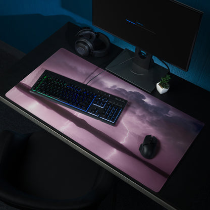Storm Lightning Gaming Mouse Pad - Gaming Mouse Pad Purple Pink Desk Storm Abstract Moody Futuristic Esports Photography