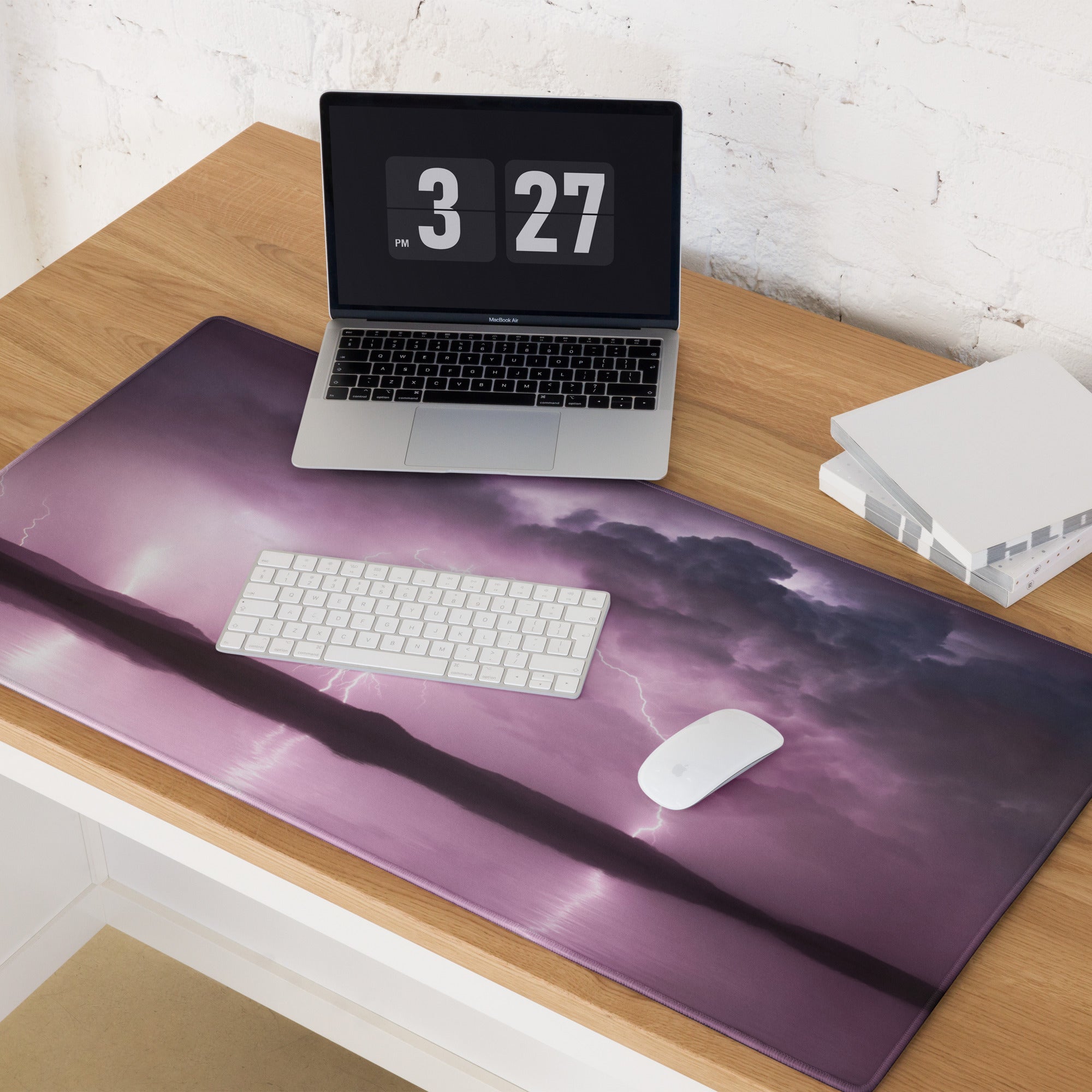 Storm Lightning Gaming Mouse Pad - Gaming Mouse Pad Purple Pink Desk Storm Abstract Moody Futuristic Esports Photography