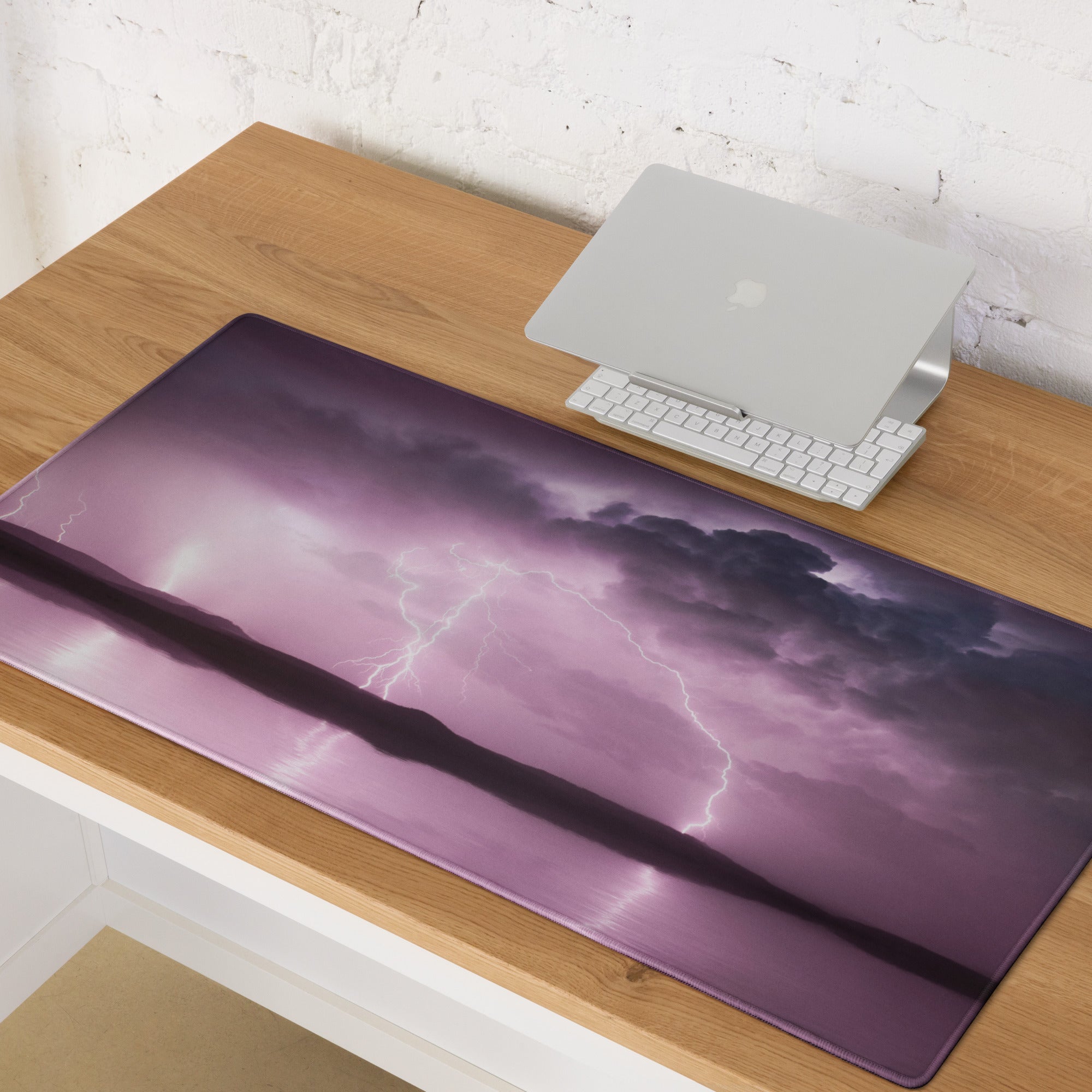 Storm Lightning Gaming Mouse Pad - Gaming Mouse Pad Purple Pink Desk Storm Abstract Moody Futuristic Esports Photography