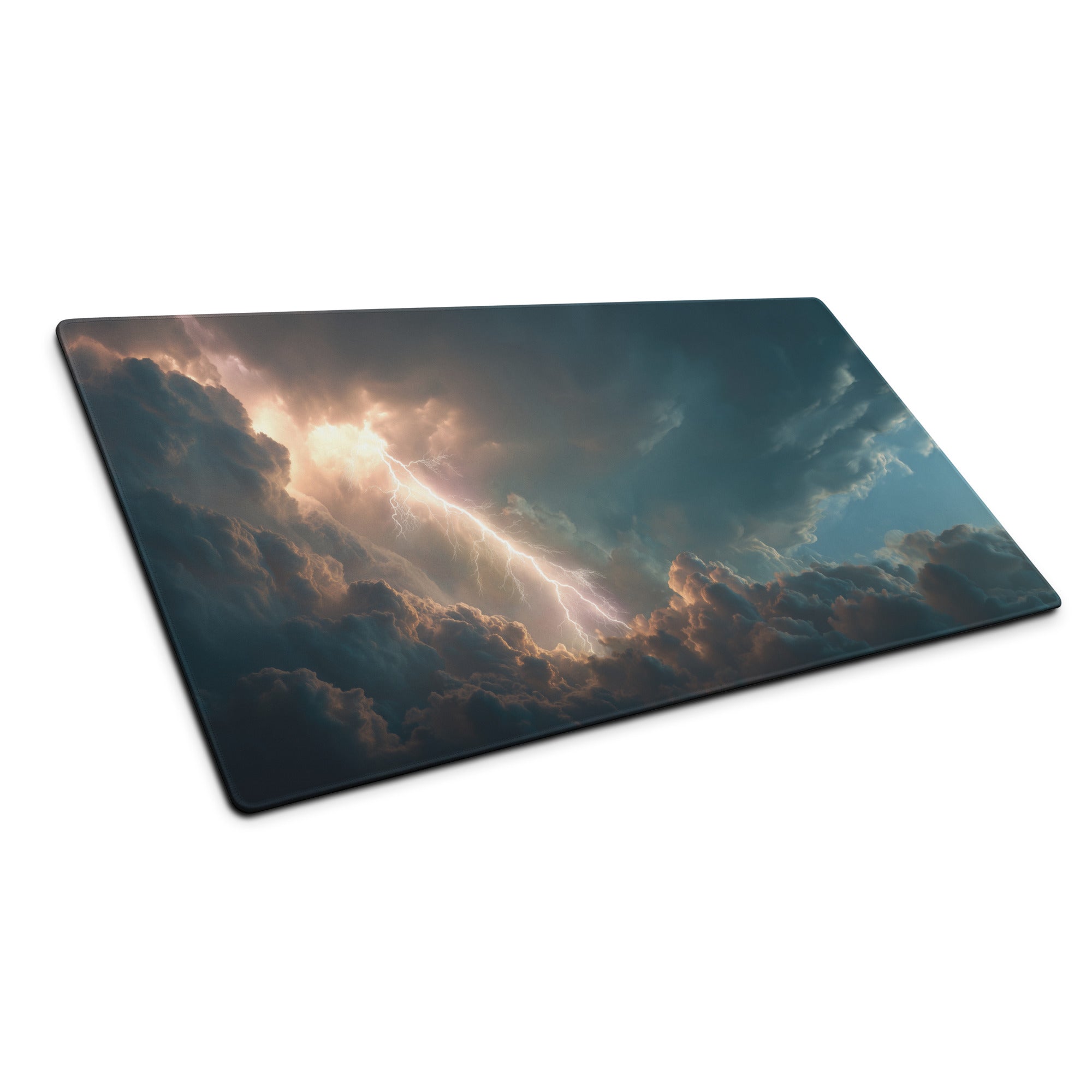 Lightning Storm Gaming Mouse Pad - Gaming Mouse Pad Dark Blue Desktop Modern Moody Atmosphere Esports Photography