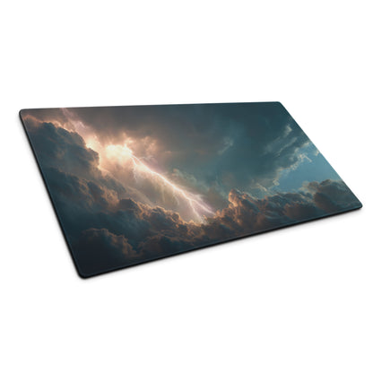 Lightning Storm Gaming Mouse Pad - Gaming Mouse Pad Dark Blue Desktop Modern Moody Atmosphere Esports Photography