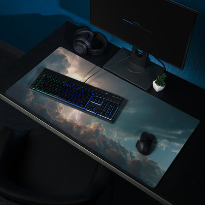 Lightning Storm Gaming Mouse Pad - Gaming Mouse Pad Dark Blue Desktop Modern Moody Atmosphere Esports Photography