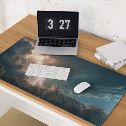 Lightning Storm Gaming Mouse Pad - Gaming Mouse Pad Dark Blue Desktop Modern Moody Atmosphere Esports Photography