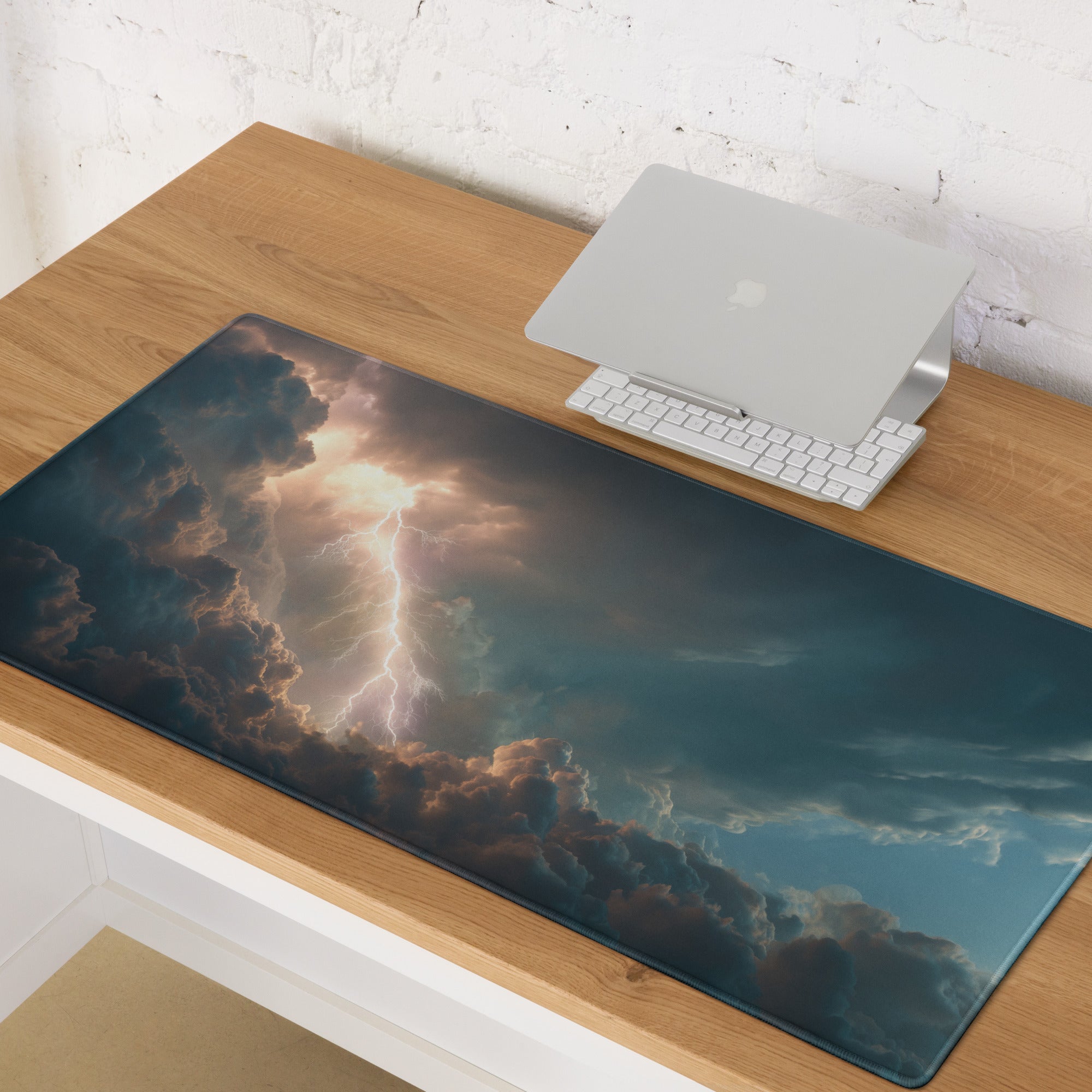 Lightning Storm Gaming Mouse Pad - Gaming Mouse Pad Dark Blue Desktop Modern Moody Atmosphere Esports Photography