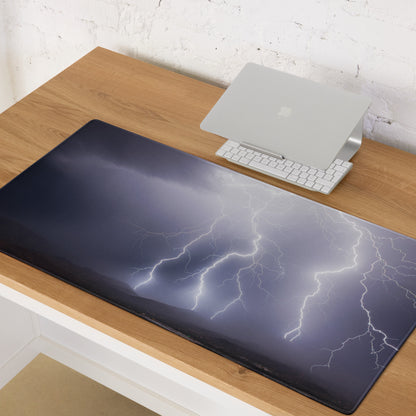 Storm Lightning Pro Gaming Pad - Gaming Mouse Pad Purple Gray Desktop Setup Cinematic Dramatic Mood Storm Graphic Photo