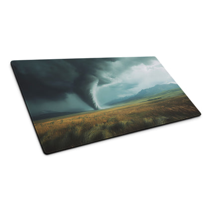 Storm Tornado Field Gaming Pad - Tornado Storm Blue Gray Desktop Gaming Dramatic Mood Modern Decor Gaming Desk Photo