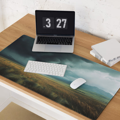Storm Tornado Field Gaming Pad - Tornado Storm Blue Gray Desktop Gaming Dramatic Mood Modern Decor Gaming Desk Photo