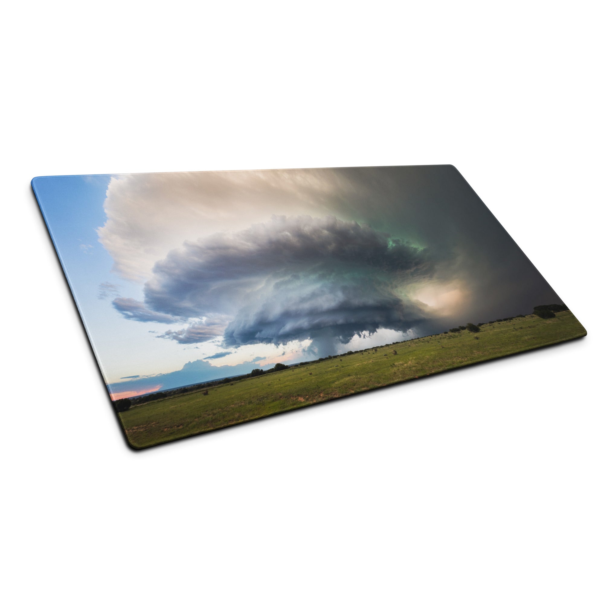 Cinematic Supercell Gaming Mouse Pad - Gaming Mouse Pad Blue Gray Desk Modern Dramatic Sky Mood Landscape Photo