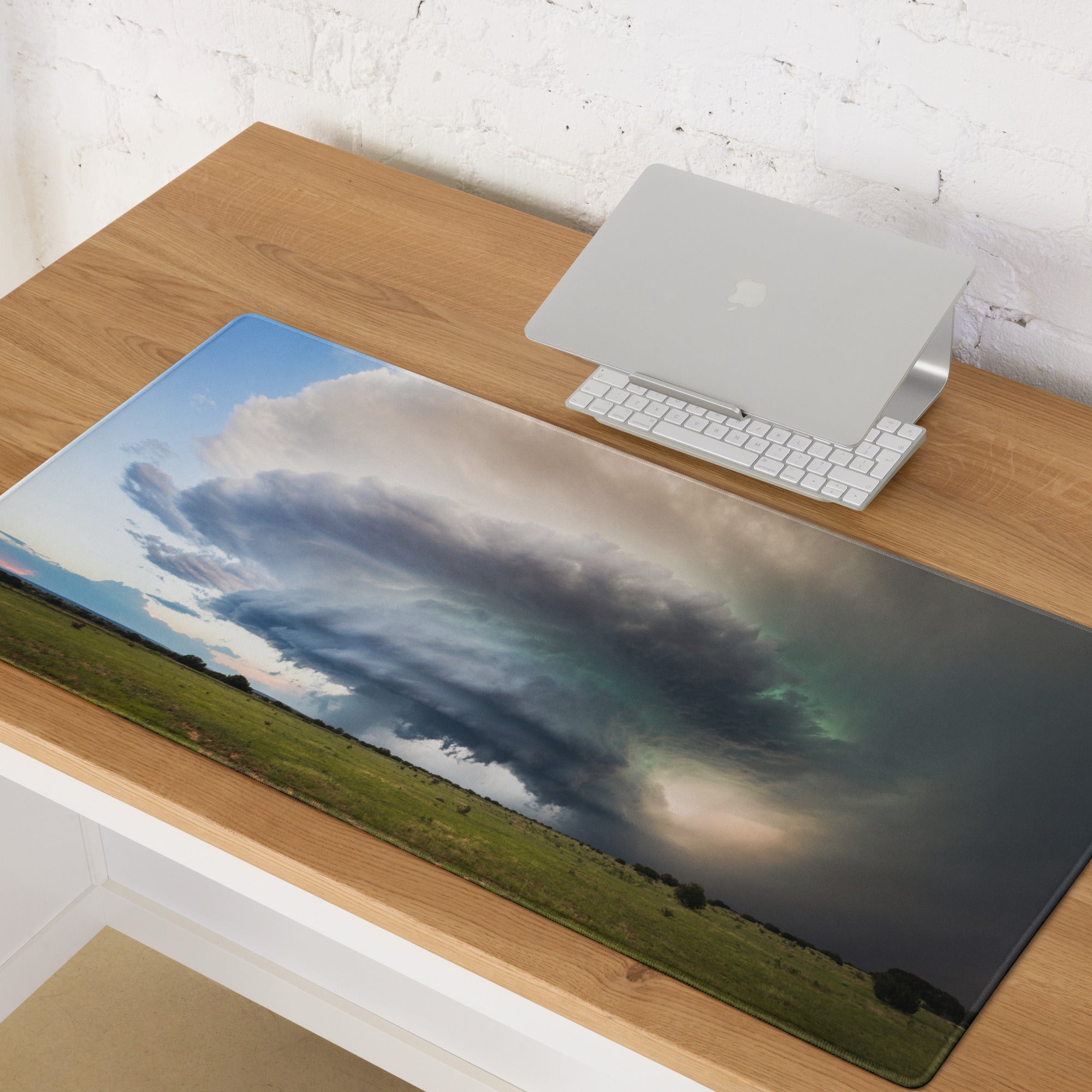 Cinematic Supercell Gaming Mouse Pad - Gaming Mouse Pad Blue Gray Desk Modern Dramatic Sky Mood Landscape Photo