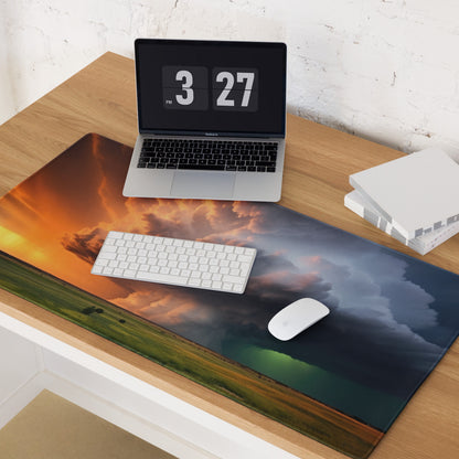 Dusk Supercell Pro Gaming Mouse Pad - Gaming Mouse Pad Orange Blue Sunset Large Desk Pro - Warm Mood, Modern Office, Fabric