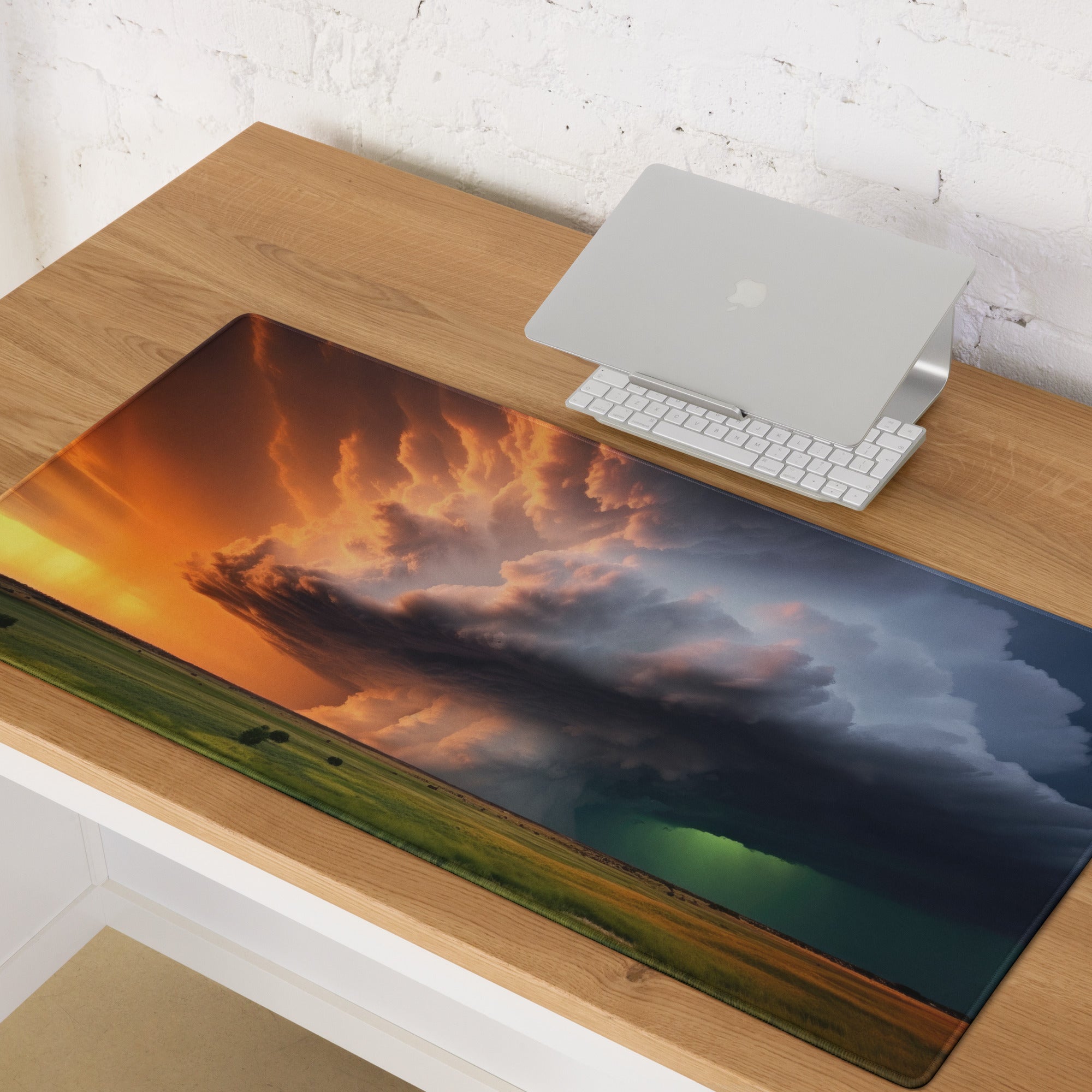 Dusk Supercell Pro Gaming Mouse Pad - Gaming Mouse Pad Orange Blue Sunset Large Desk Pro - Warm Mood, Modern Office, Fabric