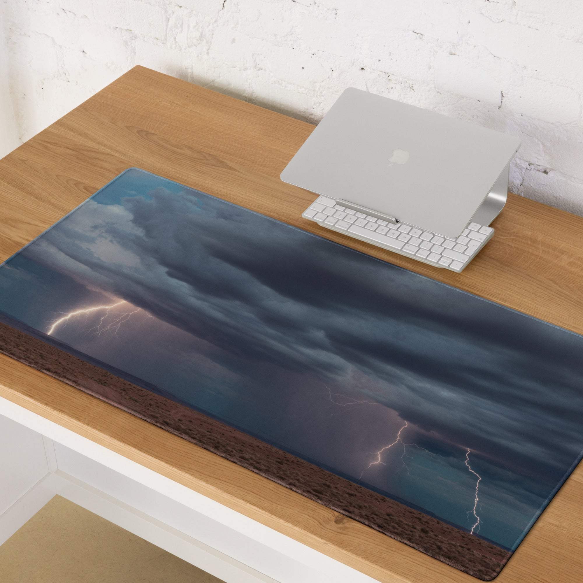 Stormy lightning pro gaming mouse pad with blue storm design vivid lightning on smooth glossy non slip surface