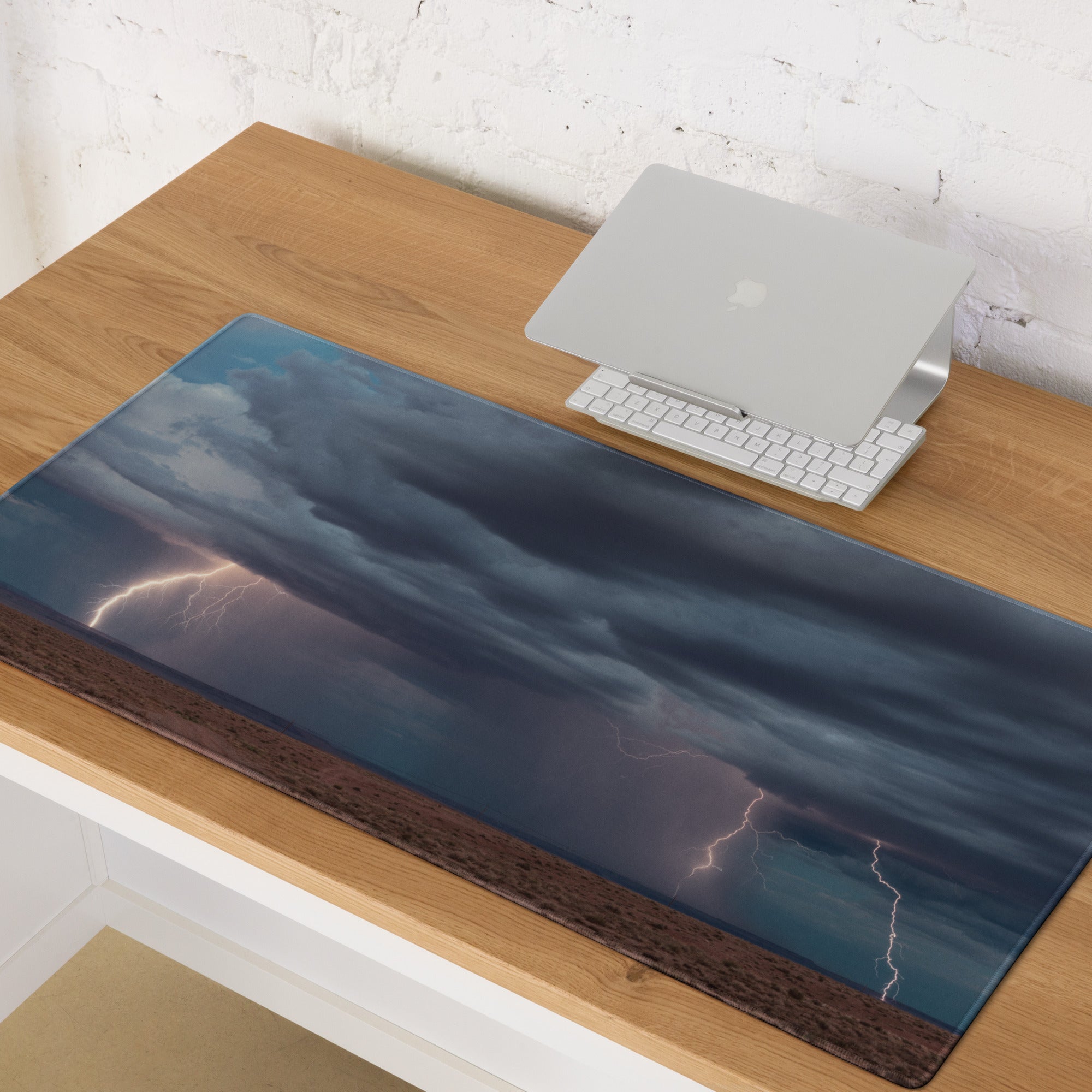 Stormy Lightning Pro Gaming Mouse Pad - Gaming Mouse Pad Blue Storm Desk Dramatic Mood Modern Decor Large Non-Slip Edge