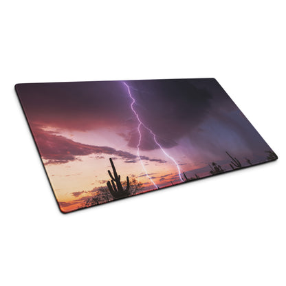 Desert Lightning Gaming Pad - Gaming Mouse Pad Purple Pink Sunset Desk Moody Desert Aesthetic Photo