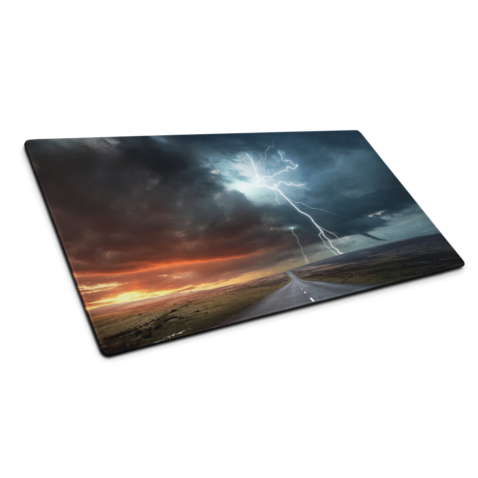 Stormy Lightning Mouse Pad - Gaming Mouse Pad Stormy Blue For Esports Setup Cinematic Epic Mood Modern Tech Decor