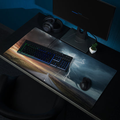 Stormy Lightning Mouse Pad - Gaming Mouse Pad Stormy Blue For Esports Setup Cinematic Epic Mood Modern Tech Decor