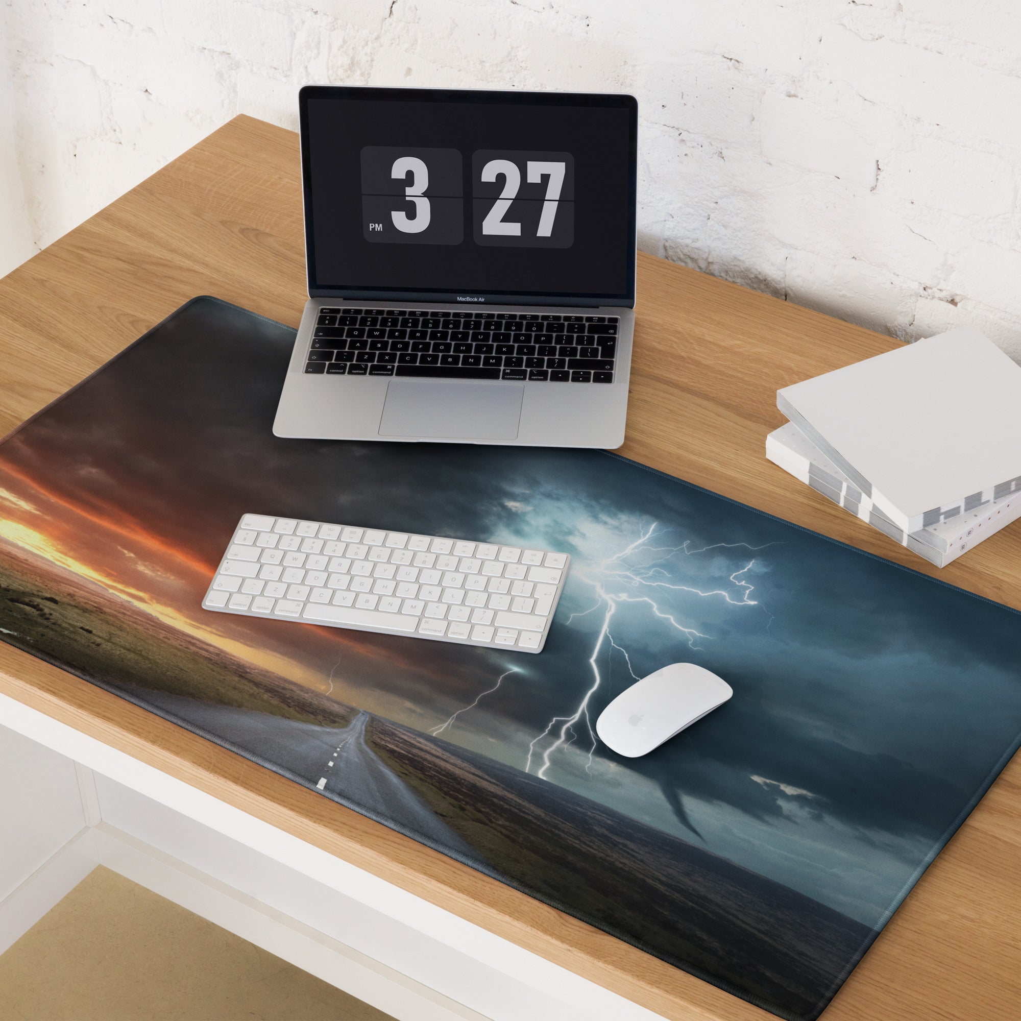 Stormy Lightning Mouse Pad - Gaming Mouse Pad Stormy Blue For Esports Setup Cinematic Epic Mood Modern Tech Decor