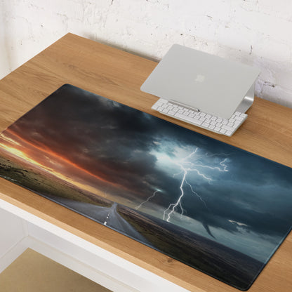 Stormy Lightning Mouse Pad - Gaming Mouse Pad Stormy Blue For Esports Setup Cinematic Epic Mood Modern Tech Decor