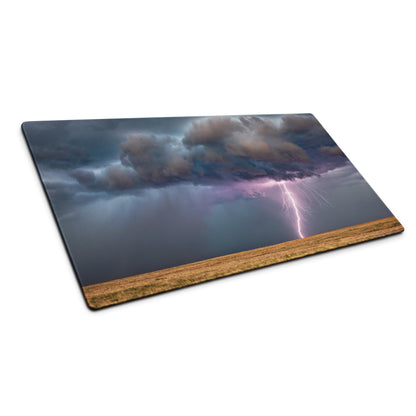 Lightning Storm Pro Gaming Pad - Storm Lightning Blue Gray Purple Gaming Desk Dramatic Modern Non Slip Photography