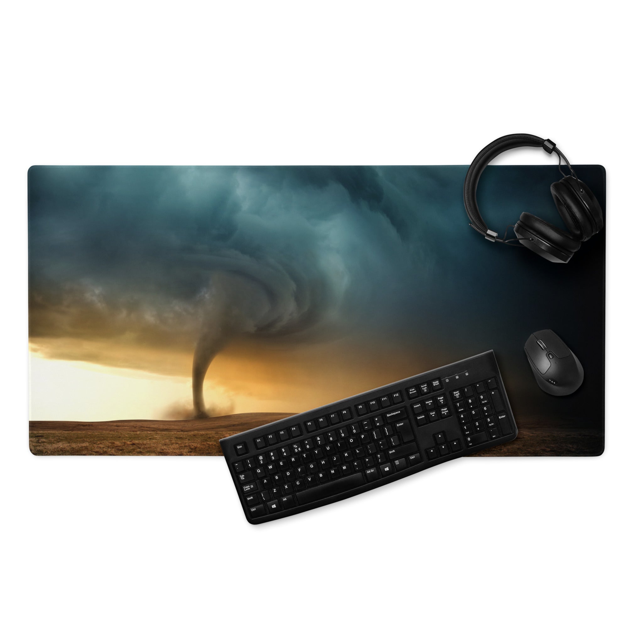 Stormy Desert Tornado Gaming Mouse Pad - Mouse Pad Stormy Blues Sunset Desk Moody Desert Esports Accessory Photography