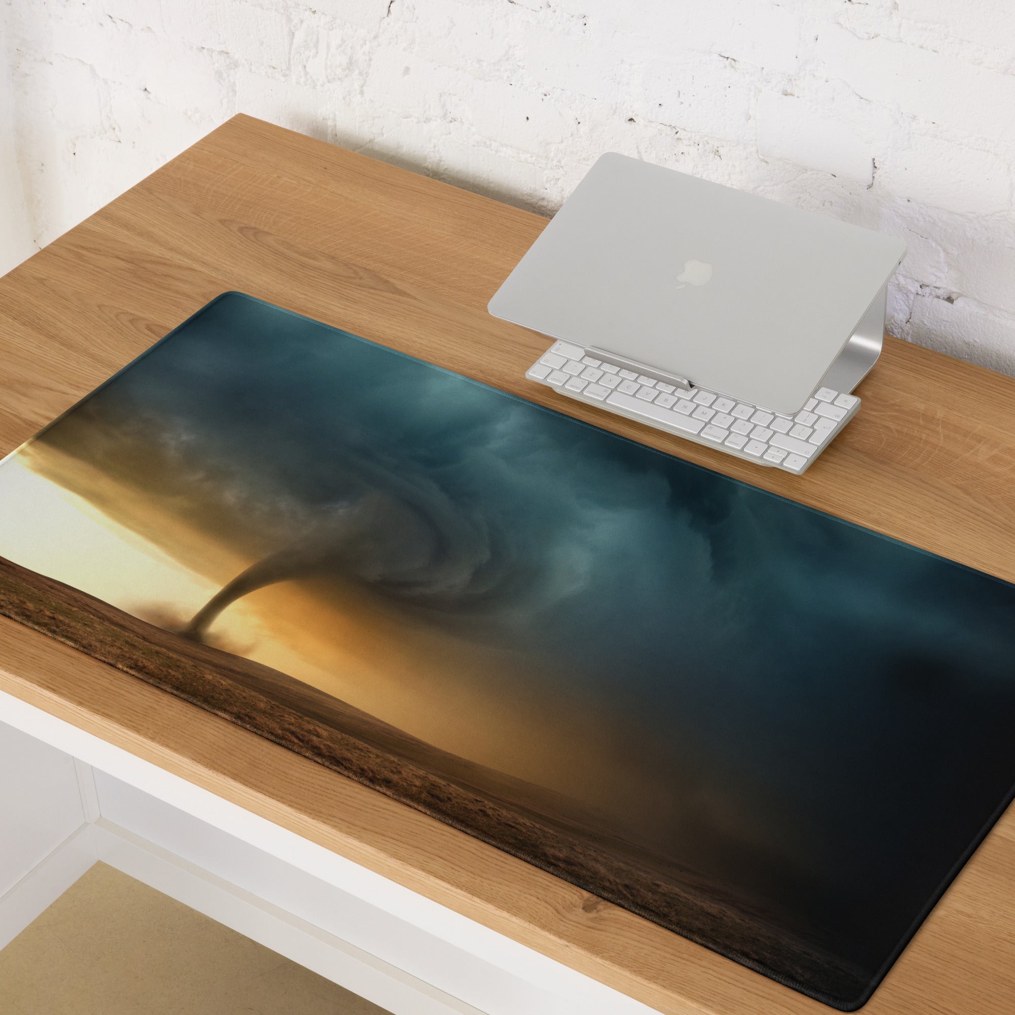Stormy Desert Tornado Gaming Mouse Pad - Mouse Pad Stormy Blues Sunset Desk Moody Desert Esports Accessory Photography