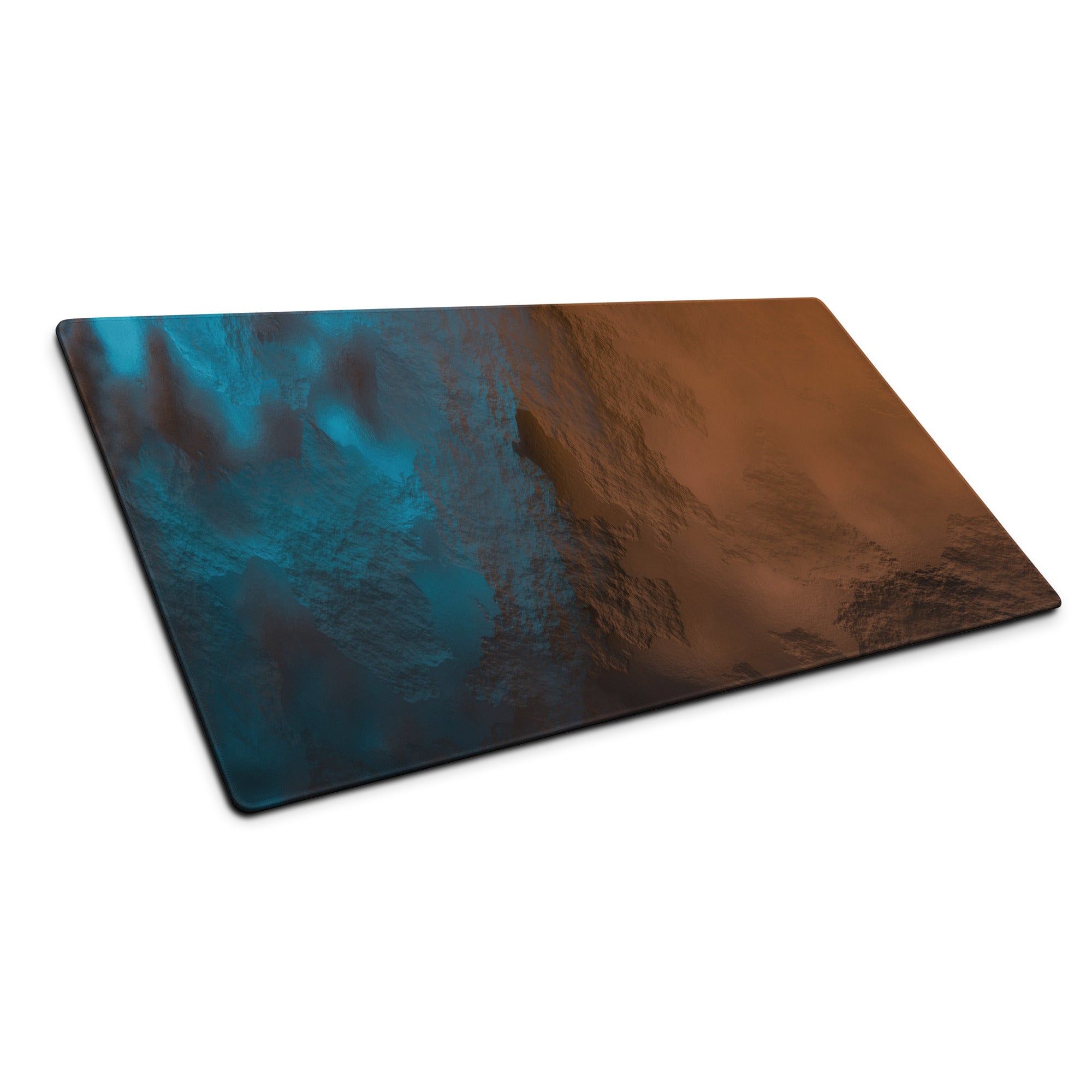 Bronze Blue Leather Gaming Mouse Pad - Gaming Mouse Pad Bronze Blue Leather Desk Setup Luxurious Modern NonSlip Leather