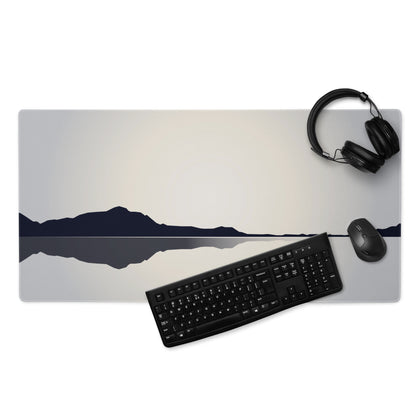Mountain Mist Gaming Mouse Pad - Gaming Mouse Pad Gray Charcoal Desk Setup Minimalist Calm Esports Landscape Print