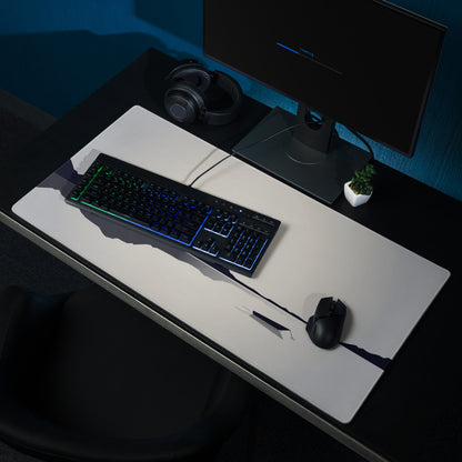 Mountain Mist Gaming Mouse Pad - Gaming Mouse Pad Gray Charcoal Desk Setup Minimalist Calm Esports Landscape Print