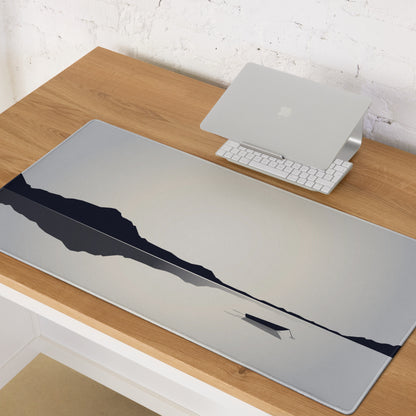 Mountain Mist Gaming Mouse Pad - Gaming Mouse Pad Gray Charcoal Desk Setup Minimalist Calm Esports Landscape Print