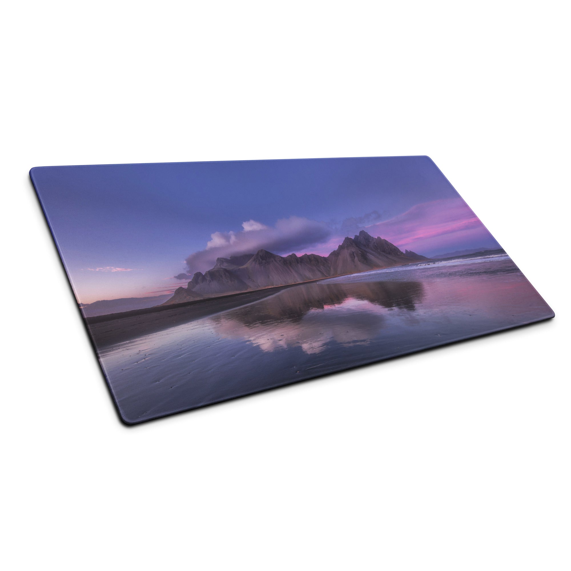 Purple Mountain Landscape Mouse Pad - Mountain Landscape Purple Desk Gaming Photoreal Calm Minimal Desk Pad Photography